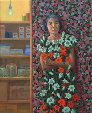 Carnation, Lily, Yuri, Rose - Oil on canvas - 25x20cm